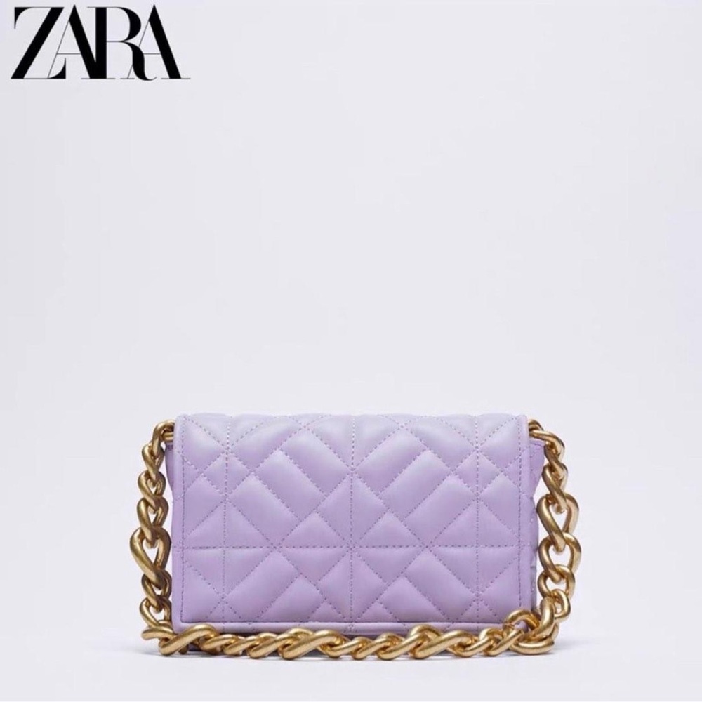 2/$30 🩵ZARA Lavender Quilted Handbag (with extra strap!)